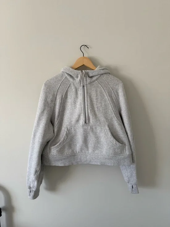 Lululemon Scuba Oversized 1/2 Zip Hoodie - Heathered Light Grey - Picture 2 of 7
